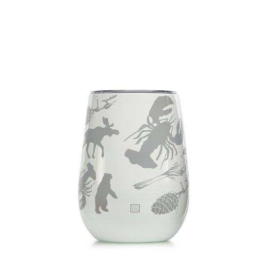 10 oz. Take Maine Home Stemless Goblet, Gloss White